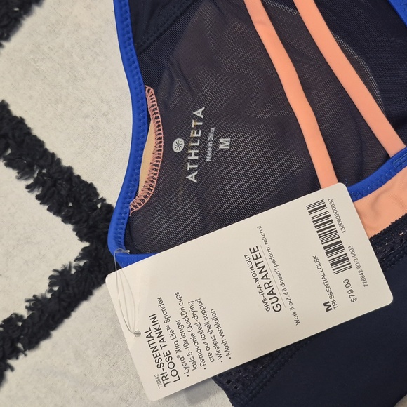 Athleta Tri-SSential Loose Triathlon Tank Tankini Top Swim Run Bike Wicking - Picture 5 of 7